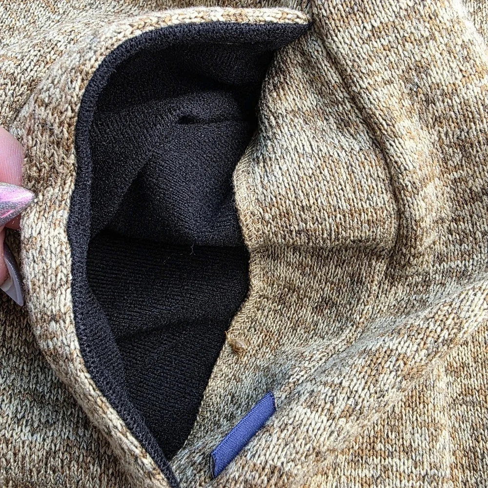 Chaps Sweater Men's M Brown 1/4 Zip Pullover Fleece Sweatshirt‎ Pockets Logo - Picture 7 of 10